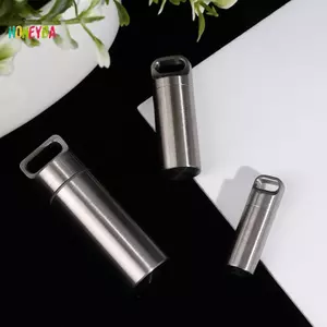 < Honeyba > Hộp đựng thuốc chống nước Mini Titan Hộp đựng thuốc di động Hộp đựng thuốc đẹp