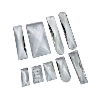 Mặt dây chuyền phụ kiện đèn pha lê dài nhiều mặt có rèm cửa có lỗ treo hạt 30 * 100, 30 * 76 chùa, ODLP hình bát giác