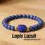 Vòng tay Lapis Lazuli - Pha lê tổng hợp tròn 8mm - Vàng Accent + Hạt thùng - Thu hút tình yêu may mắn Sự giàu có - Unisex Daily