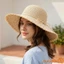 Mũ chống nắng ống hút mùa hè dành cho nữ Vành rộng rỗng Dây thoáng khí Thắt lưng Mũ đi biển