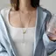 PNPIA- Dây Xích Dài Bằng Thép Không Gỉ Nelace Cho Nữ Mạ Vàng Nhẹ Trang Sức Thanh Lịch Cho Phụ Kiện Du Lịch