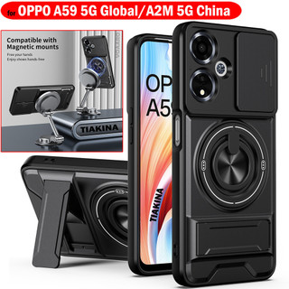 Ốp Lưng Cho OPPO A59 4G Toàn Cầu Xoay Vòng Từ Tính Giá Đỡ Cho OPPO A2M 5G Trung Quốc Ốp Lưng Chân Đế Giáp Capa