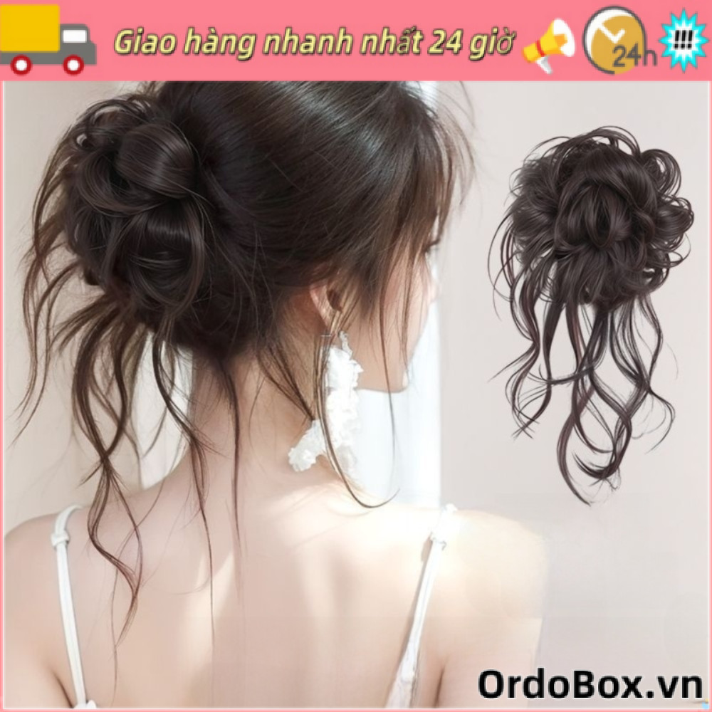 ORDOBOX Tóc Giả Dây Xoăn Bun Móng Vuốt Kẹp, Lông Tơ Nâu Tự Nhiên Đen, Phụ Kiện Tóc