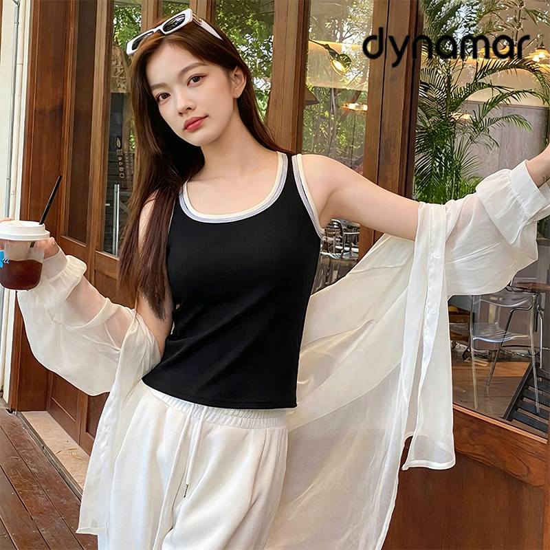 【dynamar】Áo Ba Lỗ Nữ, Áo Tank Top Nữ Chất Liệu Tencel Ôm Body Phong Cách Thể Thao