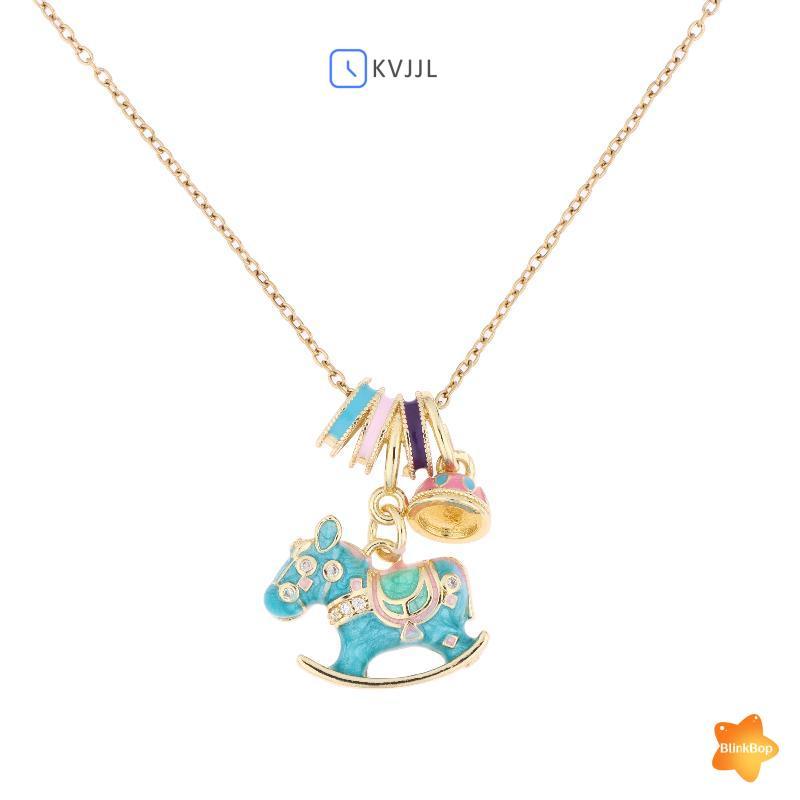 [KvJJL-t] Men Roing Horse Nelace dành cho nữ Mặt dây chuyền ngựa Trojan quyến rũ dễ thương Phong cách cổ điển Trang sức hàng ngày mới