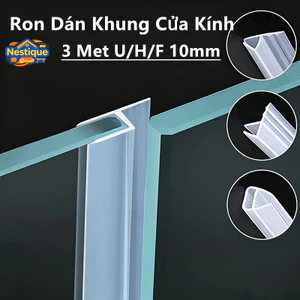 Ron Dán Kính 3M Chuyên Dụng 10mm,Silicone Trong Suốt Chống ồn Chống Bụi,Dẻo Dai Không Biến Dạng,Dán Cửa Kính Nhà Tắm
