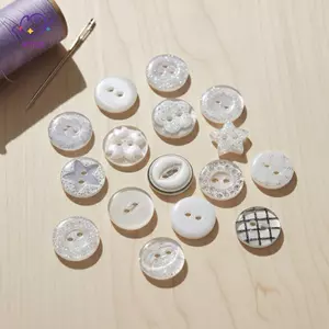 HFTOY 50 Nút May Nhựa Thiết Kế Hoa Tròn 15 Mm Có Hai Lỗ Để Thêu Sò Và Costura Trang Trí Bottoni Botoes ~
