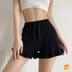 Quần short ren nữ mùa hè, cạp chun co giãn, ống rộng, kiểu nấm, quần short nữ đi chơi