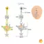 Mặt dây chuyền pha lê màu hồng Vòng đeo bụng dành cho nữ Thép không gỉ Rốn xuyên Trang sức Thỏ Trái tim Gấu Bướm Vòng bụng mới