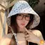 Mũ lưỡi trai rộng sọc kiểu Pháp Mũ chống nắng có dây buộc hoa cho các hoạt động ngoài trời mới