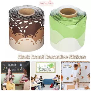 Nhãn dán trang trí viền ITRUMPET, Nhãn dán viền áp phích DIY 10m / cuộn, Nhãn dán viền viền tự dính sáng tạo cho trang trí bảng đen lớp học văn phòng