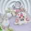 Nhẫn chìa khóa búp bê phồng Kawaii Baby Three Puffy hợp thời trang, Móc khóa hình thoáng khí đầy màu sắc cho ba lô