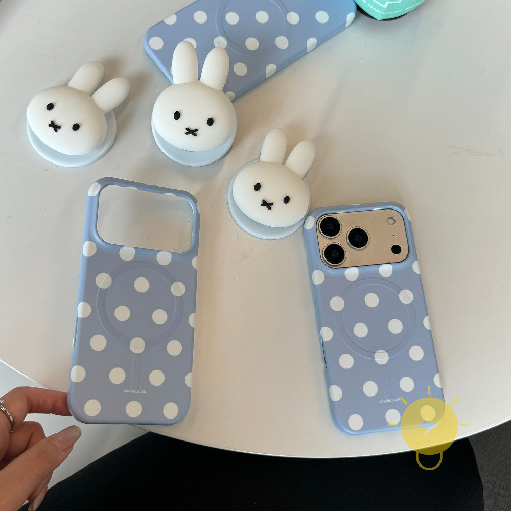 Phone Case For iPhone 17 Pro Max 16 15 PC Magnetic Polka Dot Hard Polka Dot Aesthetic Korean Cute