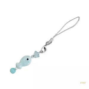 Ở Lại Ngọt Ngào Dây Đeo Điện Thoại Dây Màu Xanh Cá Hạt Mặt Dây Chuyền Điện Thoại Quyến Rũ Treo Trang Trí Phụ Kiện Điện Thoại Dễ Thương