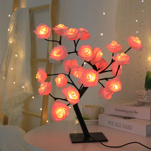 Đèn LED Cây Hoa Hồng Đèn Lồng Giáng Sinh Có Thể Tháo Rời Đèn Bàn Nhỏ Trang Trí Ngày Lễ Tình Nhân Đèn Ngủ
