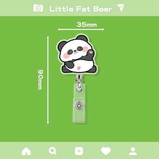 Móc - Kẹp bảng tên HSSV, nhân viên có thể kéo dãn - yoyo nhựa acrylic họa tiết Panda M18
