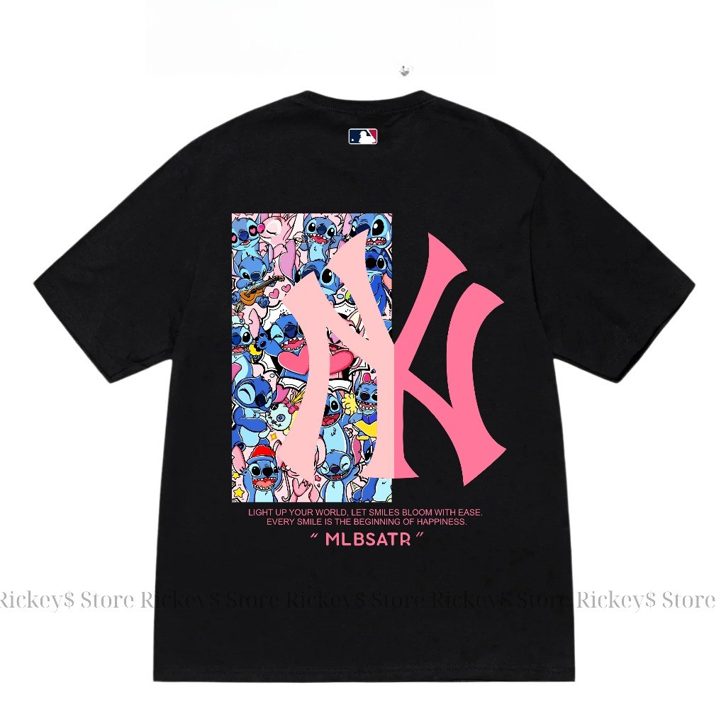 （Giao hàng 24h）Angela [High Quality] Áo Thun MLB YANKEES PINK LOGO - Chất Liệu Cotton Cao Cấp