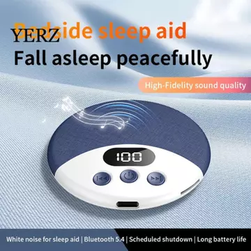 Loa ngủ không dây YERZ, Bluetooth 5.4 Hỗ trợ giấc ngủ dưới gối Loa Bluetooth, Loa Bluetooth tích hợp đa chức năng siêu mỏng Tiếng ồn trắng Máy chống ồn trắng Giảm ngủ
