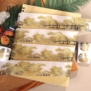 JIANWU 40mm * 200cm Vintage Thu Đông Đồng Cỏ Phong Cảnh Chất Liệu Cắt Băng Thêu Sò PET Sáng Tạo DIY Tạp Chí Văn Phòng Phẩm