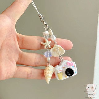 【Chamvn】Mặt dây chuyền hình vỏ sò mèo mùa hè tươi mát móc khóa điện thoại thời trang đa năng