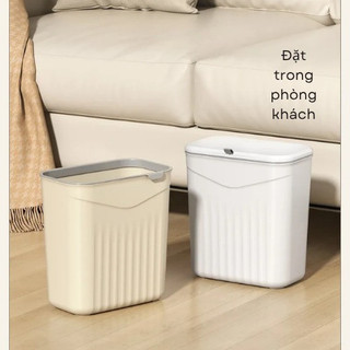 Thùng Rác Treo Tủ Bếp 12L Nắp Lật Tiện Lợi, Dán Tường/Nhanh Gọn, Không Cần Khoan