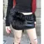 Mới Retro Punk Y2K Lông Tơ Giả Thắt Lưng Nữ Phụ Kiện Thời Trang Dây Thắt Lưng Da Phong Cách Gothic [Mina]