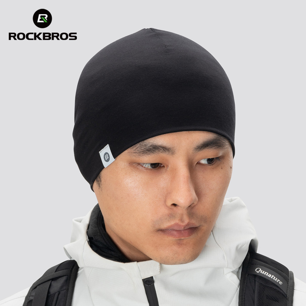 Mũ thể thao Rockbros làm từ Tencel len, màu trơn, chống gió, ấm áp - phù hợp cho mùa đông khi đi xe đạp và chạy bộ