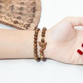 Vòng Trầm Mix HL - Trầm Hương Yên Lộc - 54 hạt 6li cho nữ (Mua một, tặng một hộp nhung, dây dự phòng, 2 hạt trầm)