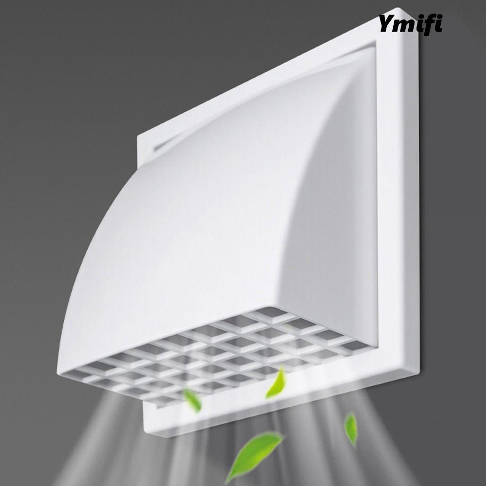 Vỏ lỗ thông gió YMIFI, có van Thiết kế chống mưa Lưới tản nhiệt thông gió tường bên ngoài, Chất liệu ABS bền Nắp thông hơi Tường bên ngoài