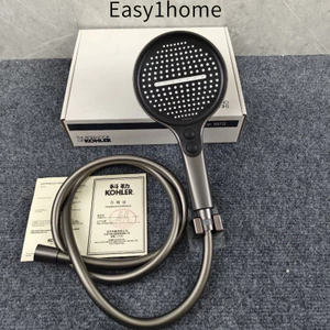 【 KOHLER 】Đầu vòi sen tăng áp màu xám gunmetal mới có chức năng chặn nước, vòi sen mưa tăng áp đa chức năng cho phòng tắ