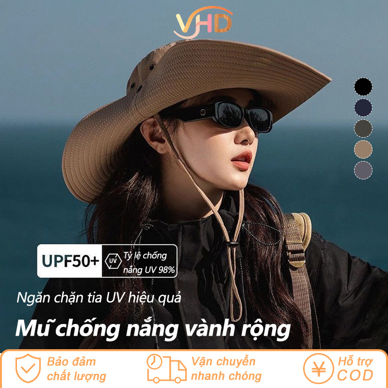 Mũ Vành Rộng Chống Nắng & Tia UV, Thiết Kế Unisex Thời Trang, Chất Liệu Thấm Nước