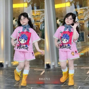 Set Bé Gái HỌA TIẾT CÔ GÁI -MICKY-SÓC K.Kid Bộ Mùa Hè Chất Cotton Mát Size 8-20kg M99