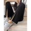 Chia Phù Hợp Với Quần Nữ 2024 Cao Cấp Thẳng Drap Nhỏ Đen Mỏng Hơn Nhìn Băng Lụa Lau Chân Rộng Quần 5.12