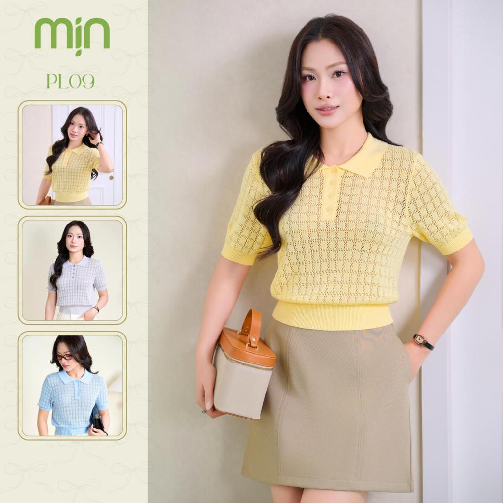 (Deal mở bán) Áo Polo nữ cộc tay PL09 Mịn VN Bo eo, Cổ bẻ,  Cotton Dệt Kim mềm mịn co dãn, họa tiết ô vuông