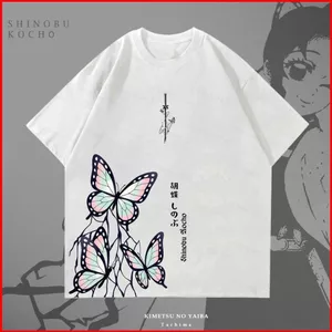 YB1 Demon Slayer Kochou Shinobu hoạt hình trẻ em người lớn Áo thun mùa hè 110cm-6XL Anime tay ngắn hàng đầu BY1