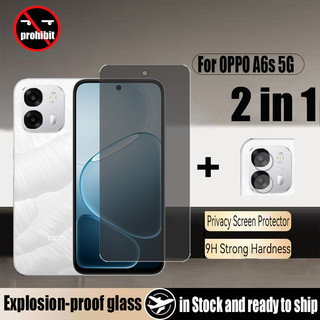 Kính cường lực chống gián điệp 2 trong 1 OPPO A6s 5G Bảo vệ màn hình riêng tư cho OPPO A6t Pro A6x A6 A3 A5i A5 A5X A60 A79 A78 A58 A38 A18 4G 5G + Phim ống kính máy ảnh