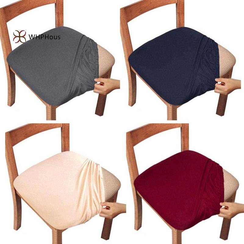 < WHPHous-t > Vỏ bọc ghế trong phòng ăn Spandex 13 màu trơn Có thể tháo rời Đệm đàn hồi có thể giặt được cho gia đình Đẹp