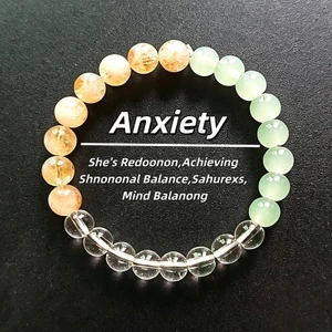 Vòng tay pha lê may mắn năm yếu tố - Hạt nhiều màu tròn tự nhiên thủ công - Five Elements Mind Balance Unisex