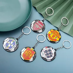 Mặt dây chuyền xoay World Cup Đội bóng đá Câu lạc bộ Logo Dấu hiệu Arsena Liverpool Manchester United Móc khóa lưu niệm dành cho người hâm mộ bóng đá