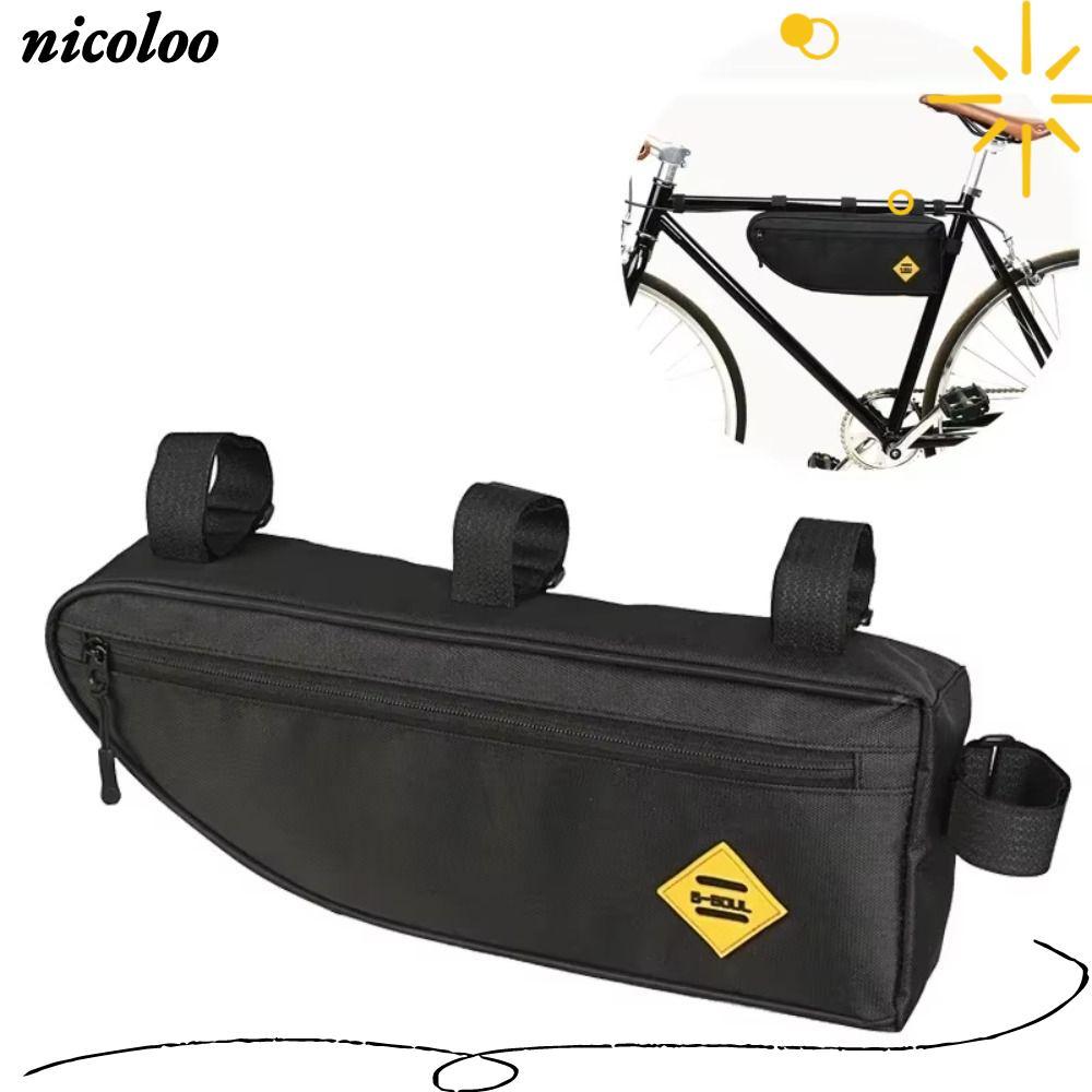 Túi tam giác xe đạp NICOLOO, Túi ống trước khung xe đạp chống nước MTB, Phụ kiện dung tích lớn Túi đi xe đạp