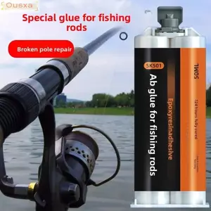 Keo dán cần câu OUSXA, Trong suốt để sửa chữa vòng dẫn hướng bằng nhựa Epoxy, Giá đỡ thiết bị câu cá Epoxy 50ml AB Keo cần câu sửa chữa