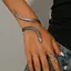 PNPIA- Punk Rắn Uốn Cong Choker Có Thể Điều Chỉnh Hình Chữ Y Kim Loại Rắn Quấn Nelace Cá Tính Trang Sức Phụ Kiện