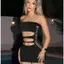 MAPLEPOET-Đầm Mini Nữ Không Tay Rách Bodycon Ống Đầm