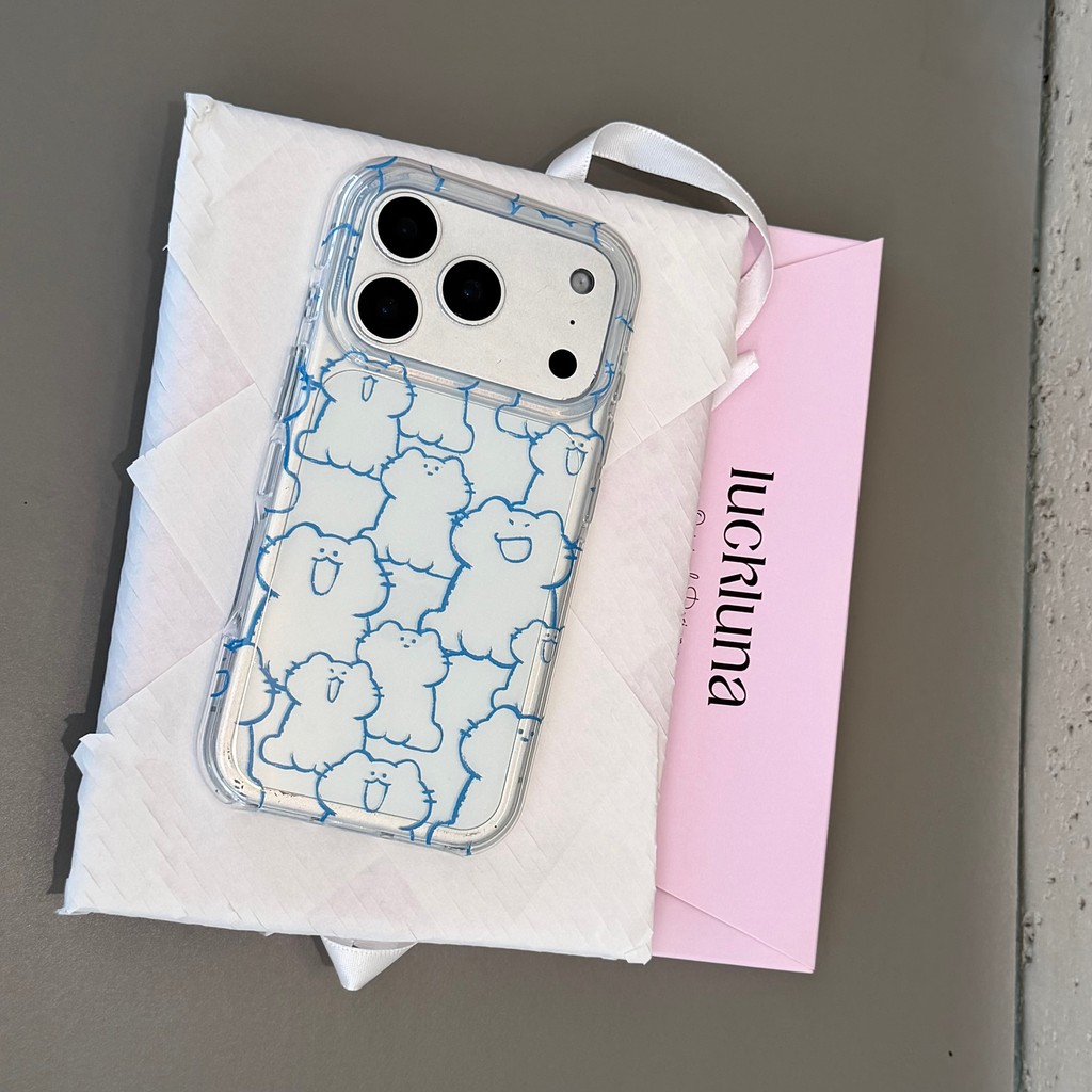 Ốp điện thoại Blue Line Cat cho IPhone 17 Pro Max 17 16 15 14 13 Vỏ bảo vệ chống sốc