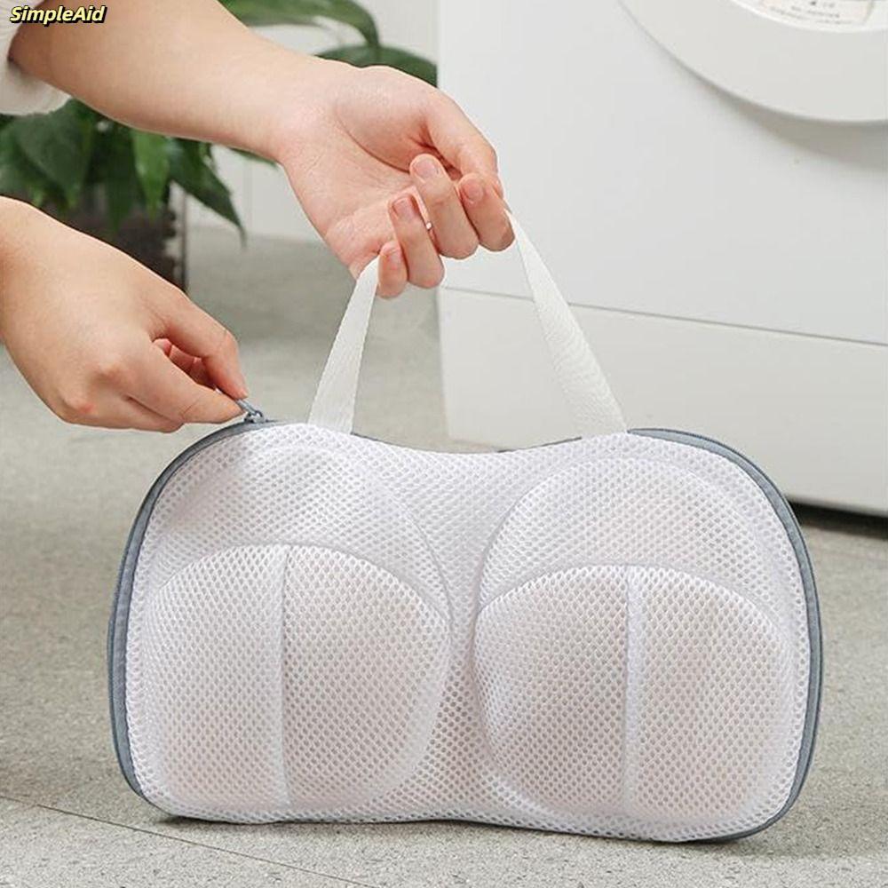 [Vận chuyển nhanh] Túi giặt áo ngực SIMPLEAID, Túi lưới áo ngực thoáng khí chống viền, di động chống biến dạng có tay cầm Bảo vệ vệ vệ sinh đồ lót Du lịch