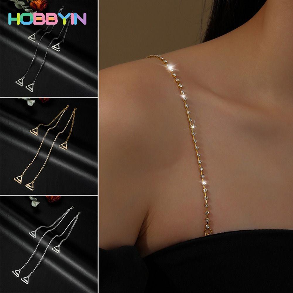 Dây đeo áo ngực đính đá HOBBYIN, Dây đeo vai đồ lót chống trượt vai gợi cảm, Váy thay thế dây đeo áo ngực có thể điều chỉnh trang trí thời trang