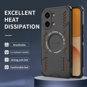 Vỏ Cho Xiomi Poco X8 Pro Max PocoX8ProMax Vỏ Điện Thoại Tản Nhiệt Vòng Sắt Tương Thích Từ Tính Túi Khí Bốn Góc Chống Rơi Vỏ Chống Sốc Vỏ Bảo Vệ Cứng