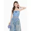 Mỹ Xanh Thêu Kẻ Sọc Ống Không Đều Áo Vest Nữ Hot Girl Buổi Hòa Nhạc Mặc Slim-fit Ôm Hơn Nhìn Top Hợp Thời Trang 5.19