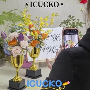 ICUCKO Hộp Đựng Hoa Sáng Tạo, Bình Hoa Cúp Nhẹ Phong Cách, Dụng Cụ Thiết Kế Hoa Đa Năng Sáng Tạo Trang Trí Xô Hoa Trang Trí Nhà Cửa