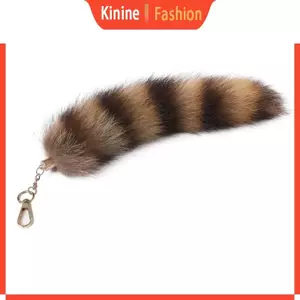 KIN Dễ Thương Cáo Racoon Đuôi Móc Khóa Túi Treo Trang Trí Chìa Khóa Giữ Ba Lô Trang Trí